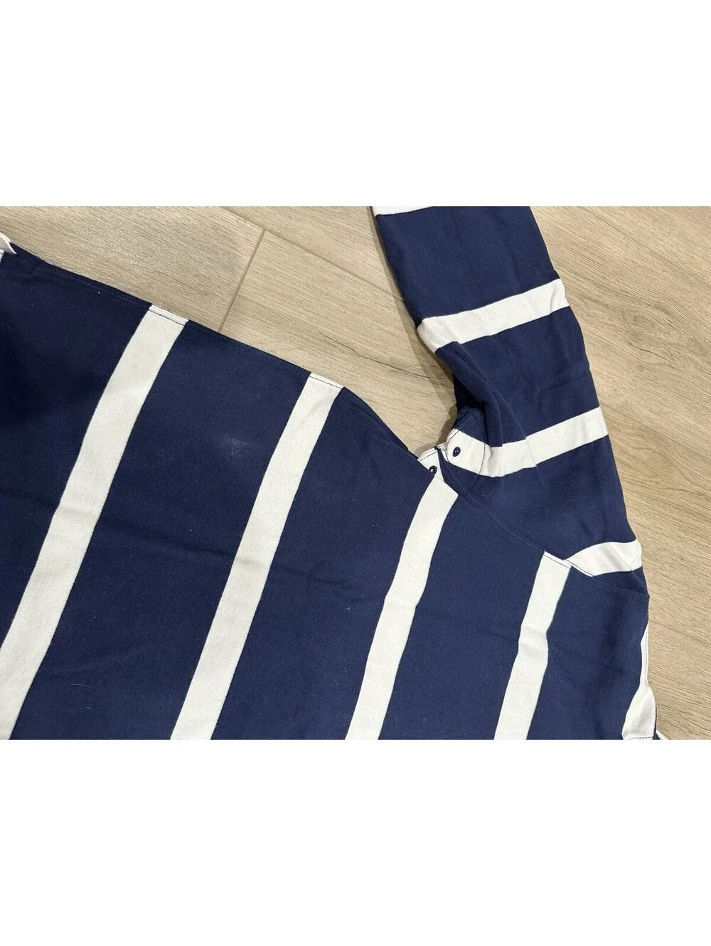 Polo Ralph Lauren Shirt Mens XL Blue White Rugby Striped Collar Pony Logo